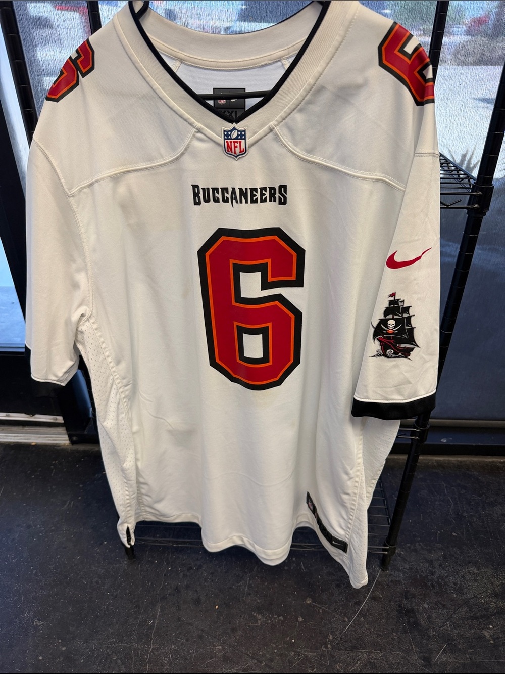 Nike Tampa Bay Buccaneers White #6 Football Jersey with Red and Black Accents